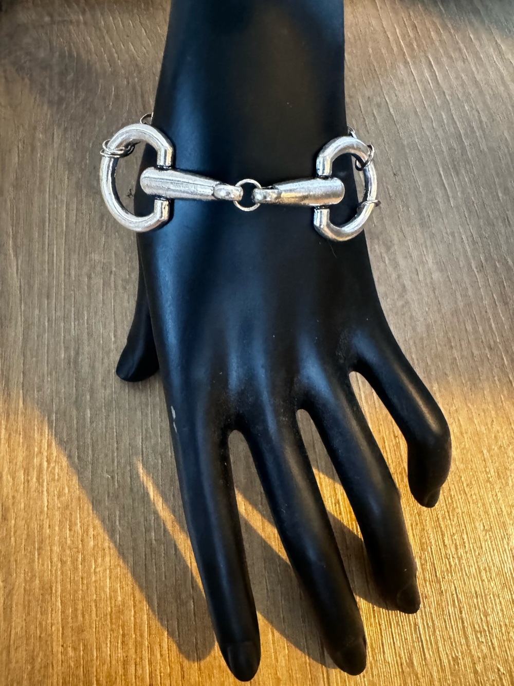 Horsebit bracelet large chunky snaffle bit buckle equestrian chain